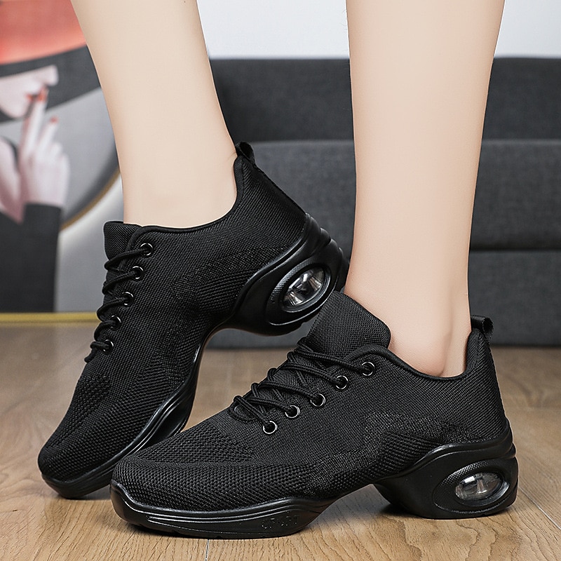 tênis de dança de malha leve femininos – sapatos de jazz respiráveis com cadarço para fitness, zumba e dança hip-hop de 2025 por $34.99 –P2