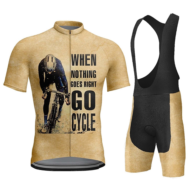 Hombre Maillot de ciclismo con culotte corto con tirantes Manga Corta MTB Bicicleta Montaña Ciclismo Carretera Verano Rojo Azul Marrón Graphic Letra y Número Bicicleta Almohadilla 3D Secado rápido 2026 - $49.99 –P12