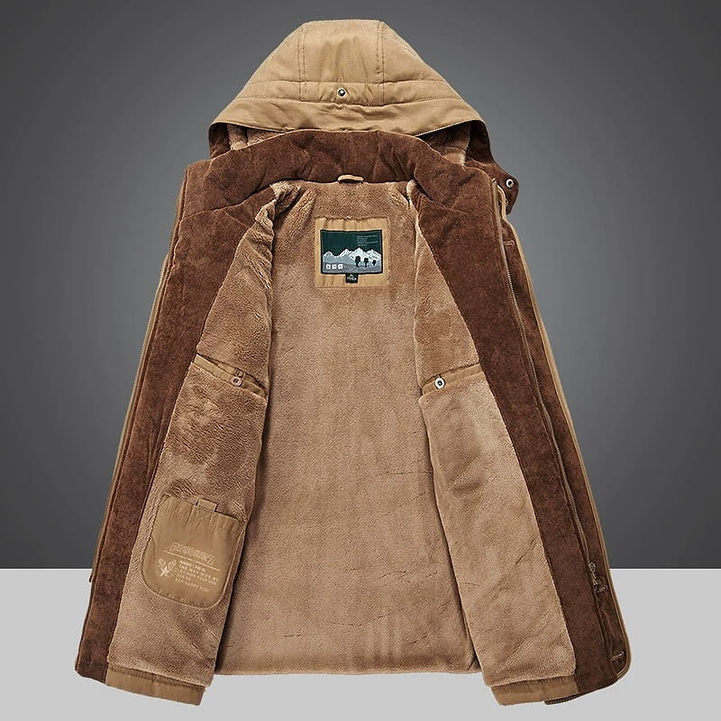 Herren Wintermantel Fleecejacke Warm Verdicken Outdoor Freizeitskleidung Feste Farbe Oberbekleidung Bekleidung Blau Grün Kaki 2025 - $111.99 –P6