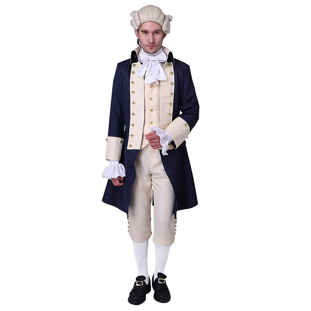 set con camicia gilet trench pantaloni parrucca coloniale 2*berretti per parrucca abito vittoriano da uomo alexander hamilto retro vintage rococò 17th secolo costume cosplay halloween masquerade del 2025 a $151.99 –P5