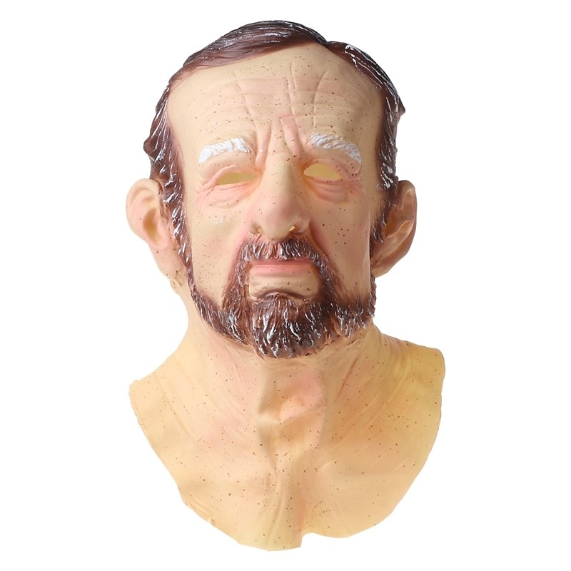 halloween mask realistisk gammal man mask läskig mänsklig latex mask, skrämmande skrynkla mask halloween cosplay kostym mask fest rekvisita 2025 - $27.99 –P5