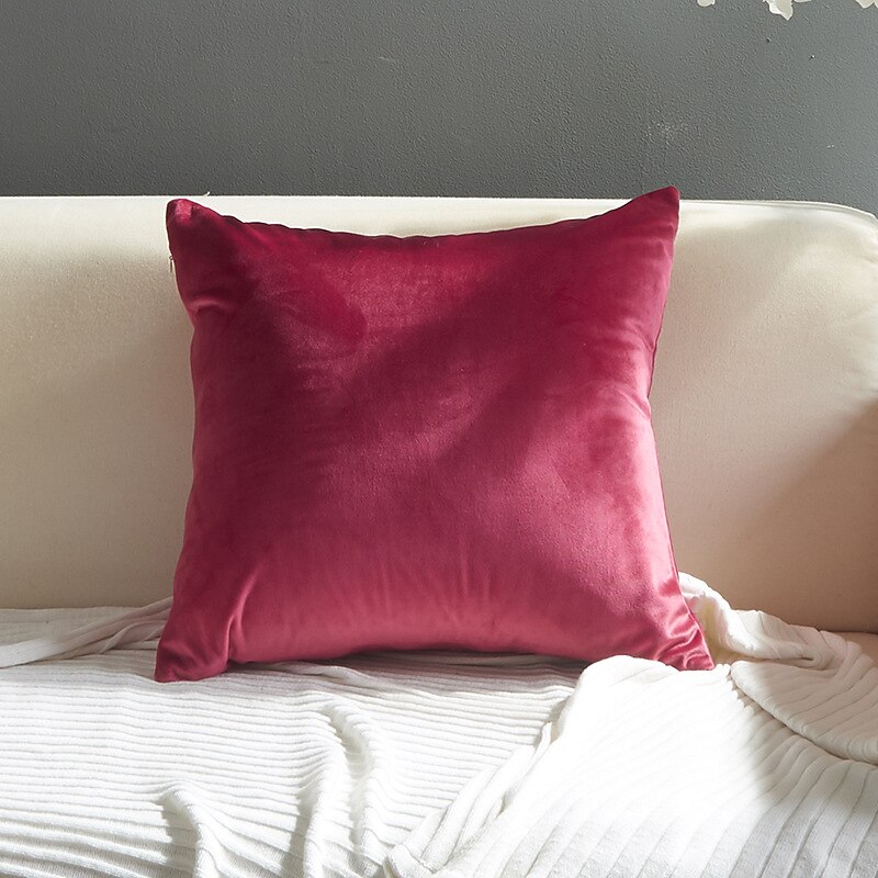 dekoracyjne poduszki do rzucania aksamitna rzuć poszewka na poduszkę jednokolorowe do sypialni salon sofa kanapa krzesło różowy niebieski szałwia zielony fioletowy żółty spalony pomarańczowy 2025 - $7.99 –P7