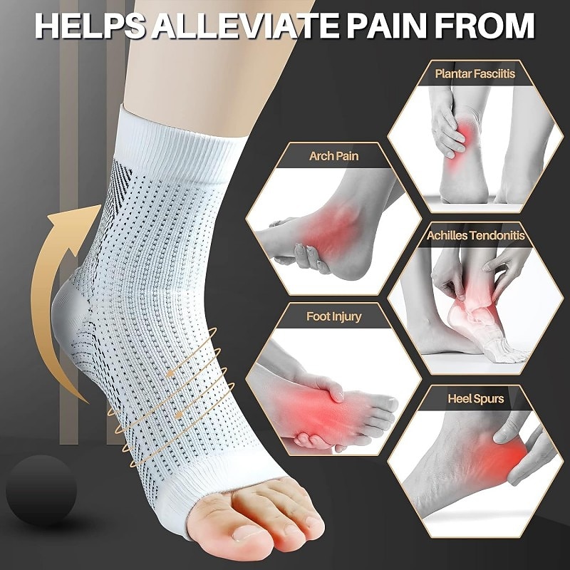 2pairs Neuropathy socks for Women and Men Ankle brace Socks and Tendonitis compression socks For Pain Relief and Plantar Fasciitis for women and man Ankle compression sleeve for ankle swelling 2025 - $9.49 –P3