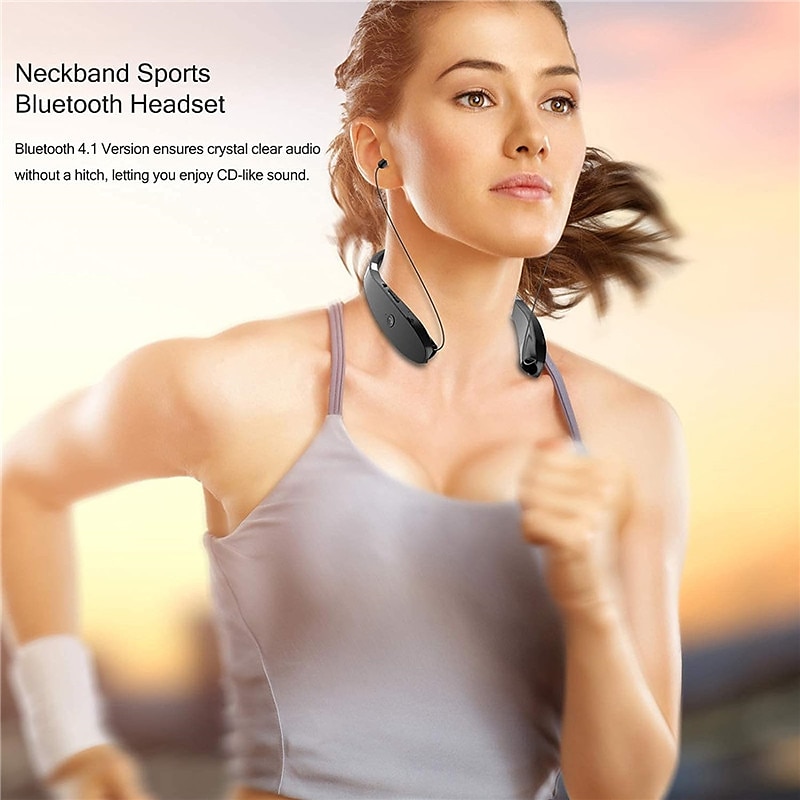 Foldable Bluetooth Headset Lightweight Retractable Bluetooth Headphones for Sports&Exercise Noise Cancelling Stereo Neckband Wireless Headset 2025 - $53.99 –P4