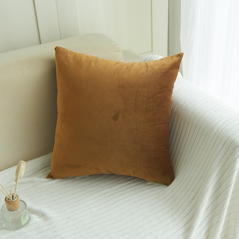 dekoracyjne poduszki do rzucania aksamitna rzuć poszewka na poduszkę jednokolorowe do sypialni salon sofa kanapa krzesło różowy niebieski szałwia zielony fioletowy żółty spalony pomarańczowy 2025 - $7.99 –P22