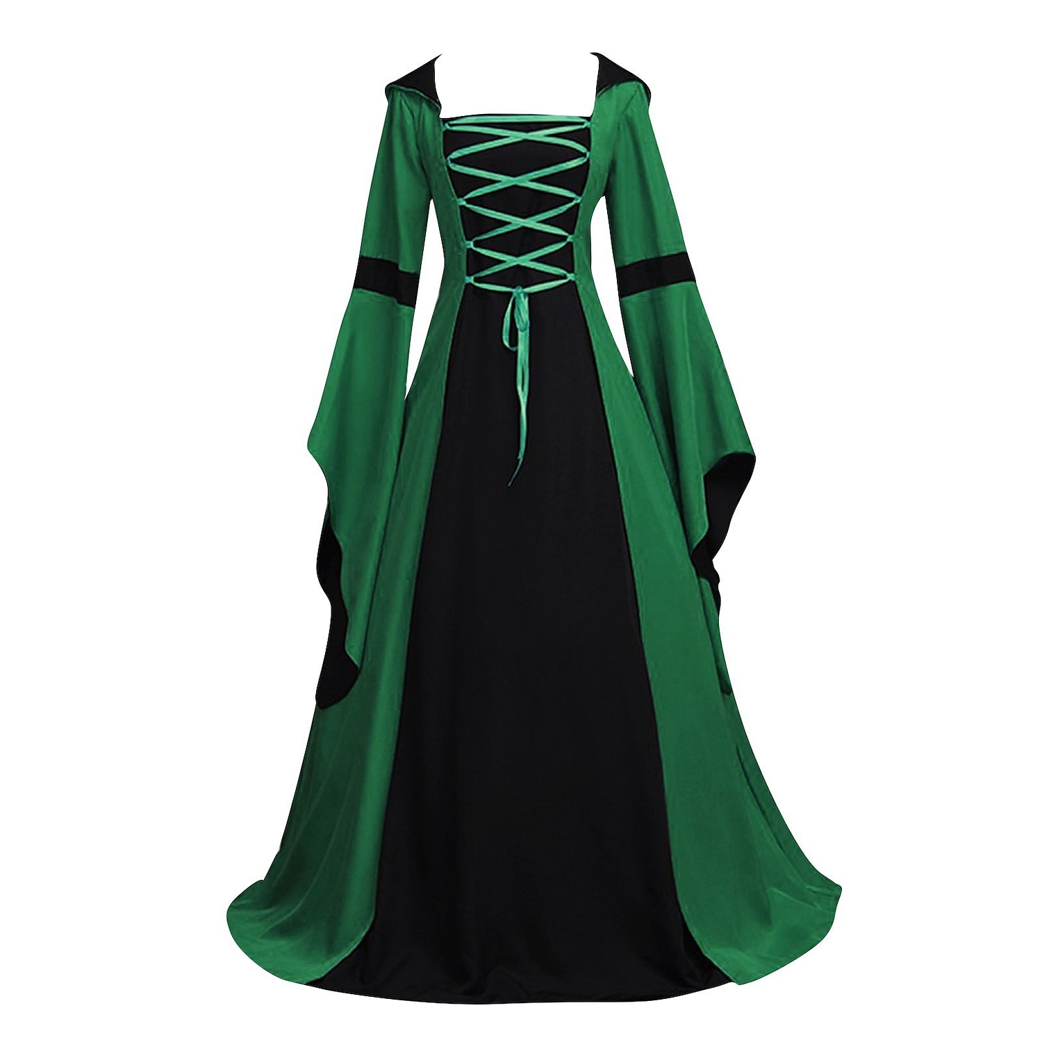 Retro Vintage Medieval Renaissance Dress Viking Elven Color Block Women's Celtic Fantasy Royal Halloween Carnival Masquerade LARP Adults' Dress 2025 - $56.99 –P13