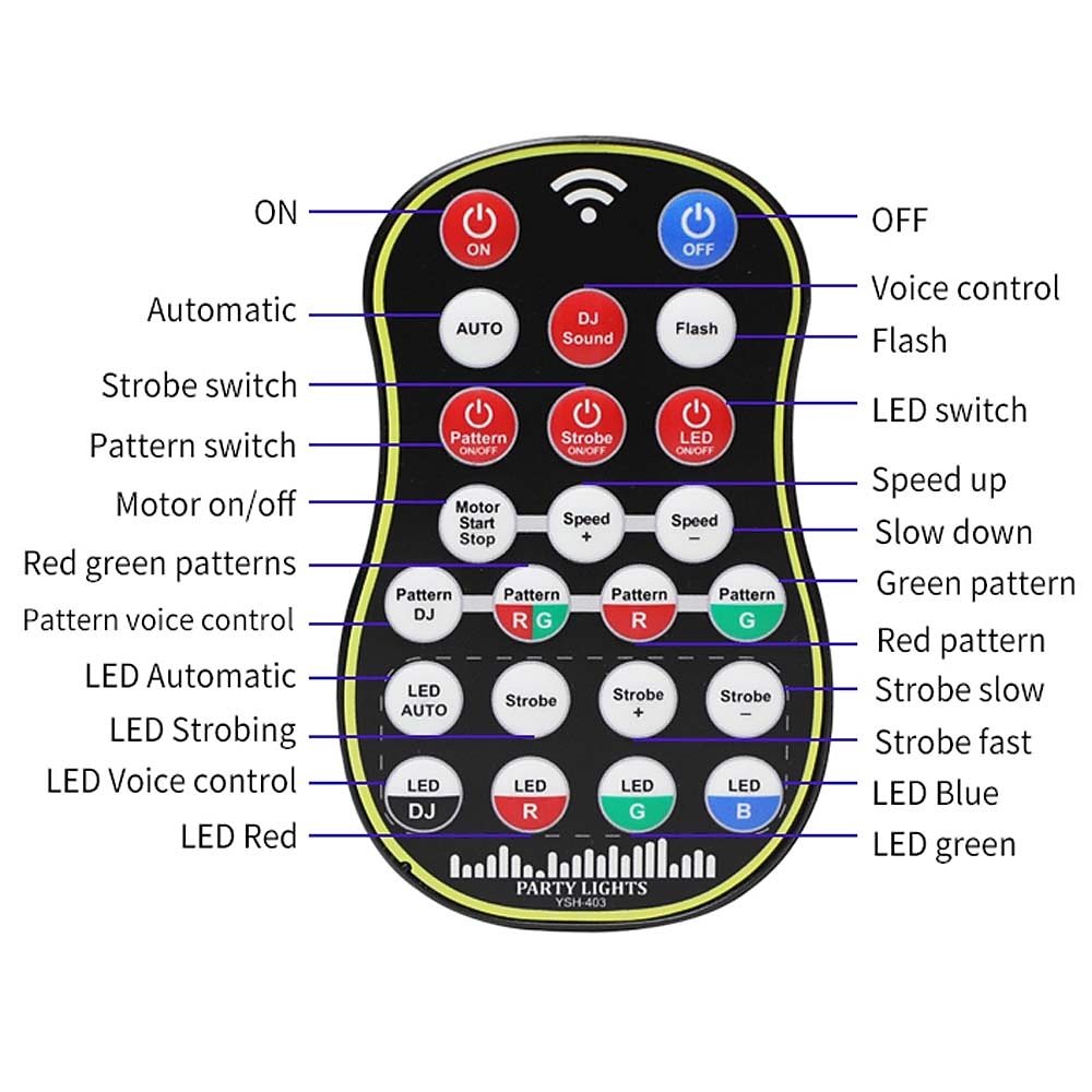 Party light indoor discobal licht – geluid geactiveerde dj led podiumverlichting met patroonprojectie en afstandsbediening, perfect cadeau voor feesten en evenementen 2025 - $65.99 –P4