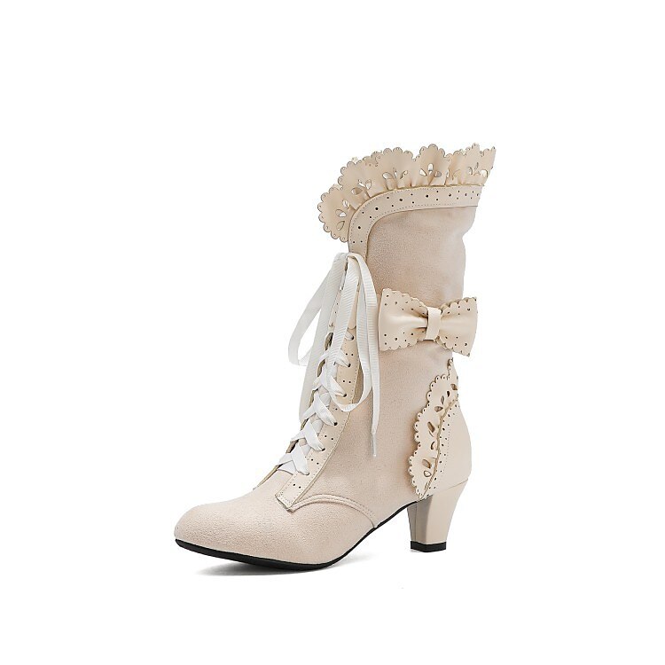 Mujer Botas Zapatos de Navidad Bullock Zapatos Tallas Grandes Exterior Navidad Diario Color sólido Botines Botines Invierno Encaje Tacón de gatito Dedo redondo Elegante Casual Minimalismo Zapatos de 2025 - $59.99 –P26