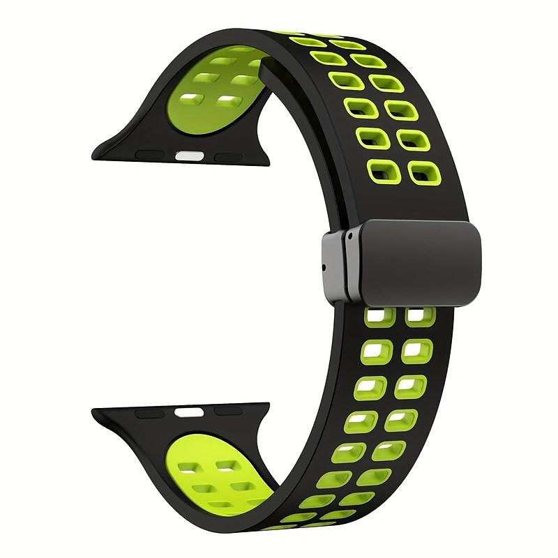 Bracelets de montre intelligente pour Apple Watch 44 mm 40 mm 49 mm 38 mm 45 mm 41 mm 42 mm bracelet en silicone bicolore sport pour femme + bracelet de remplacement à fermoir en D magnétique pour de 2025 ? $13.99 –P4