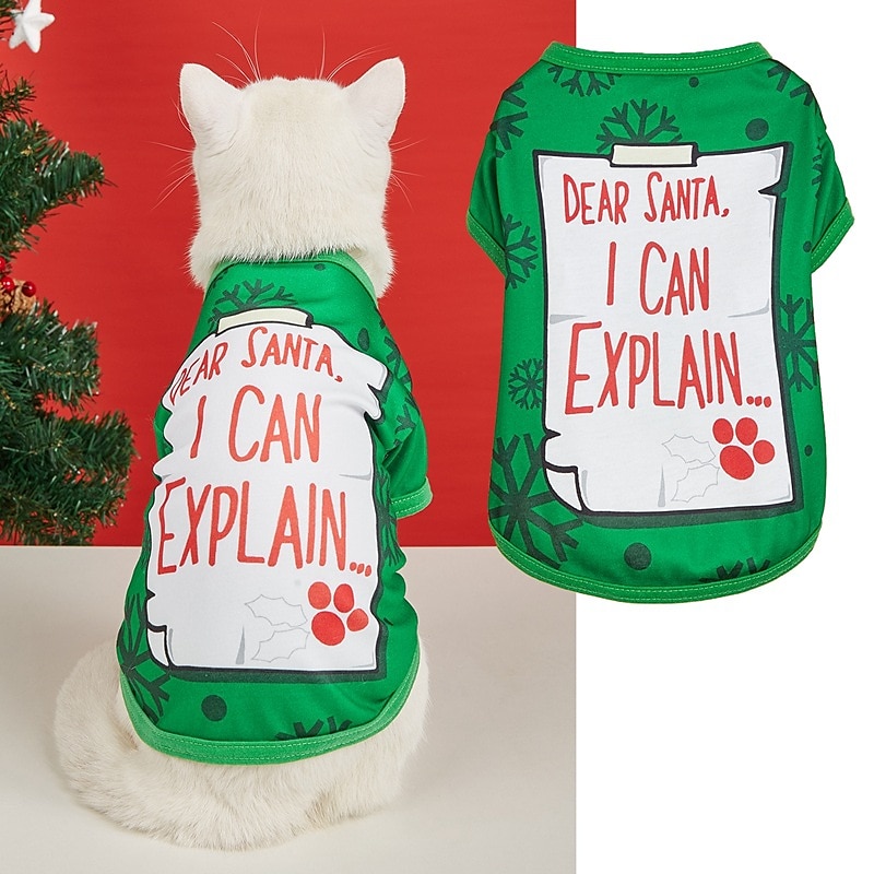 Dog Cat Shirt / T-Shirt Fashion Party Winter Waterproof Breathable Soft Washable Comfortable Christmas Party Casual Daily Festival Dog Clothing for Bichon Frise Pomeranian Baby Pet Papillon Small 2025 - $20.99 –P4