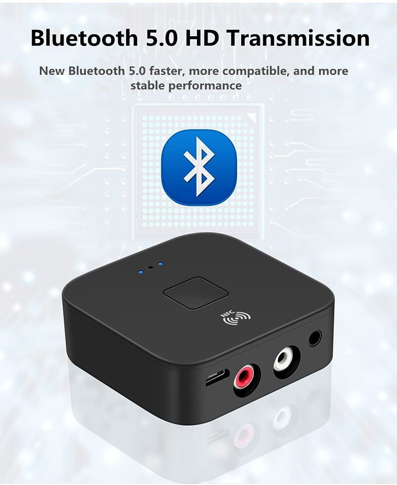 Приемник vaorlo nfc, адаптер Bluetooth 5,0 с разъемом 3,5 мм aux для автомобильного комплекта, динамик и наушники, беспроводной приемник, стерео музыка 2025 - $22.99 –P3