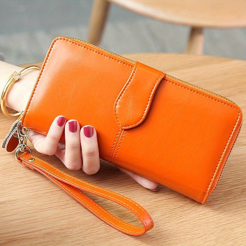 Women's RFID Blocking Faux Leather Wallet - Multi-Compartment Zipper Clutch with Card Slots, Phone Holder, and Wristlet Strap for Travel and Everyday Use 2025 - $18.99 –P2