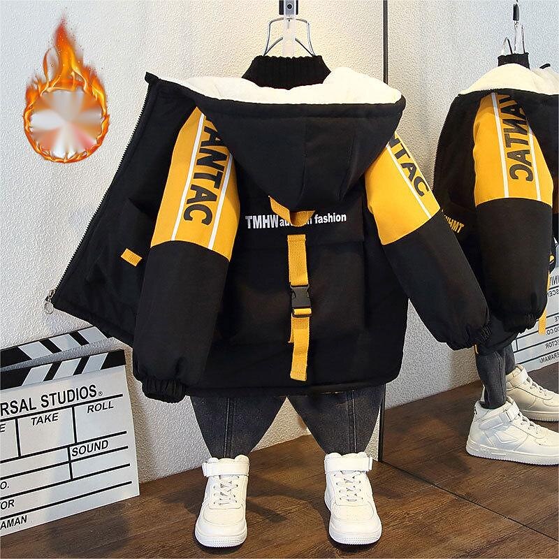 Barn Pojkar Fleece-jacka Hoodiejacka Ytterkläder Grafisk Färgblock Nummer Långärmad Dragkedja Täcka Utomhus Förtjusande Dagligen Automatisk sammetsjacka med knappar svart Stor sammetsjacka bakficka 2025 - $36.99 –P4
