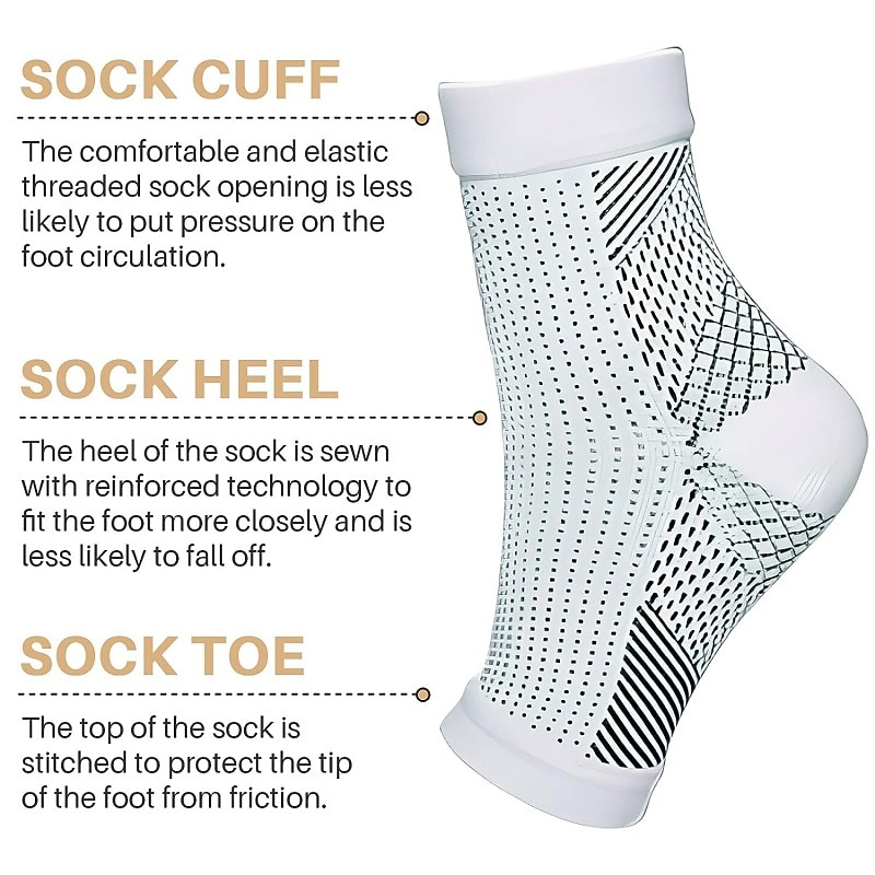 2pairs Neuropathy socks for Women and Men Ankle brace Socks and Tendonitis compression socks For Pain Relief and Plantar Fasciitis for women and man Ankle compression sleeve for ankle swelling 2025 - $9.49 –P8