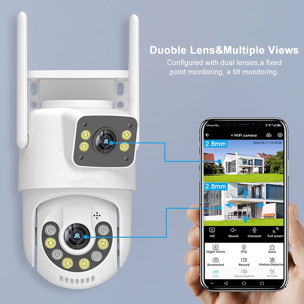 Didseth 4mp wifi ptz camera buiten dual-lens menselijk detecteren nachtzicht beveiliging cctv vedio surveillance ip camera 2025 - $52.99 –P3