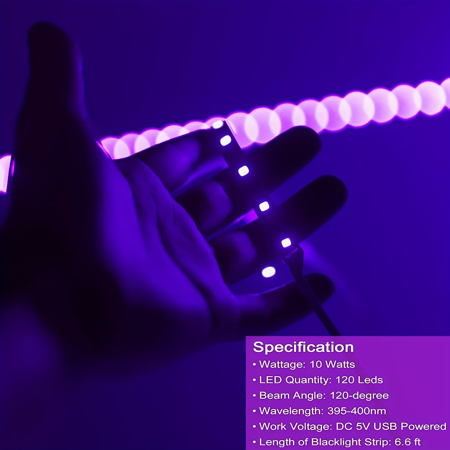 LED UV Black Light Strip, Purple Light with USB or Battery Powered SMD2835, 380-400NM UV Light for Fluorescent Dance, UV Body Coating, Non Waterproof Blacklight Lamp 2025 - $6.49 –P17