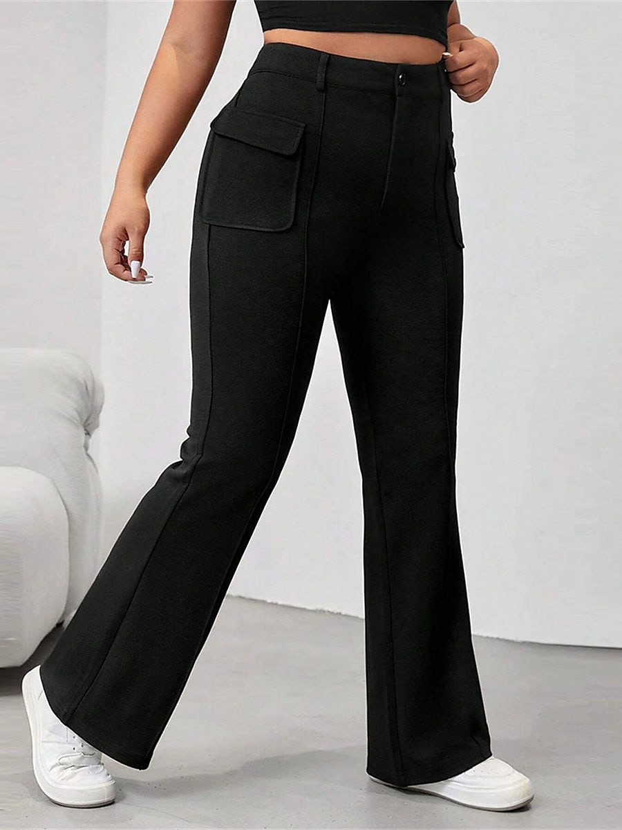 Plus Size Black Flare Leggings (2XL), Women's Fashion, Bottoms