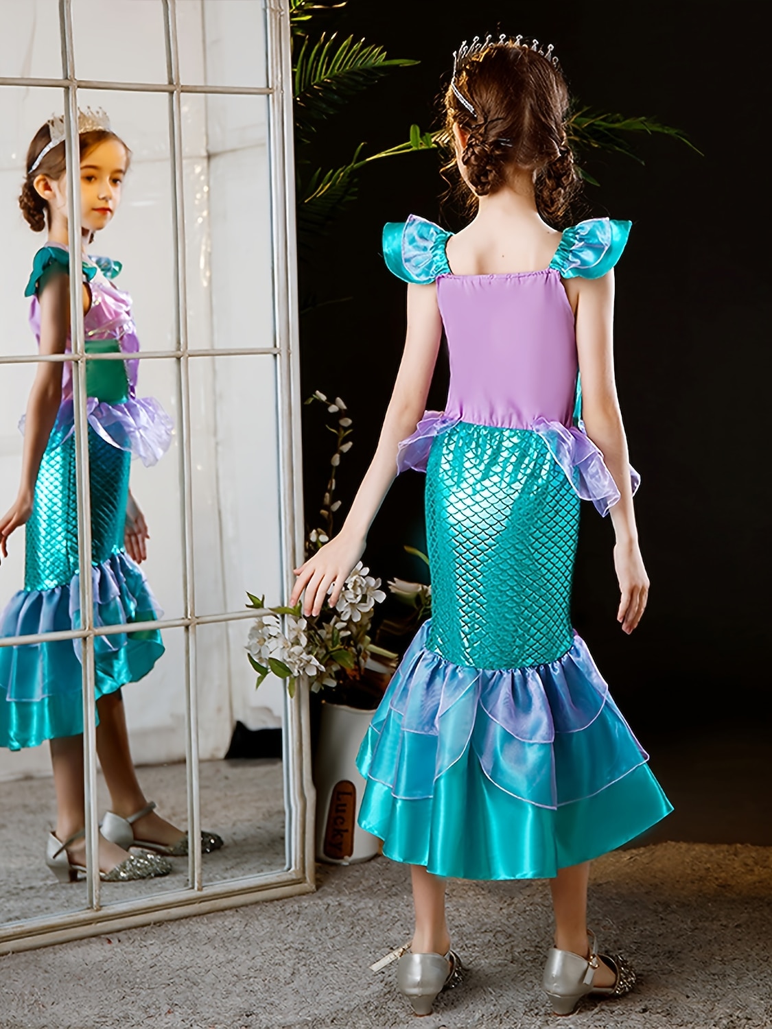 Sirène Sirène Princesse Aqua Robe Costume de soirée à thème Cosplay for Fille Enfant Carnaval Mascarade de 2026 ? $38.99 –P7