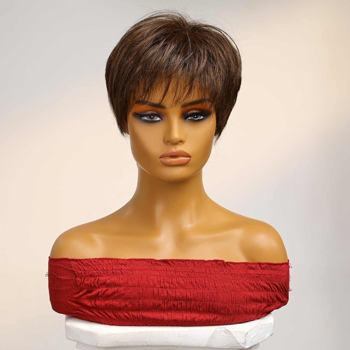 Menselijk haarmengsel Pruik Kort Natuurlijk recht Pixie-kapsel Zijdeel Gelaagd kapsel Asymmetrisch kapsel Bruin Cosplay Krultang en stijltang Natuurlijke haarlijn Zonder kap Braziliaans haar Dames 2025 - $67.99 –P3