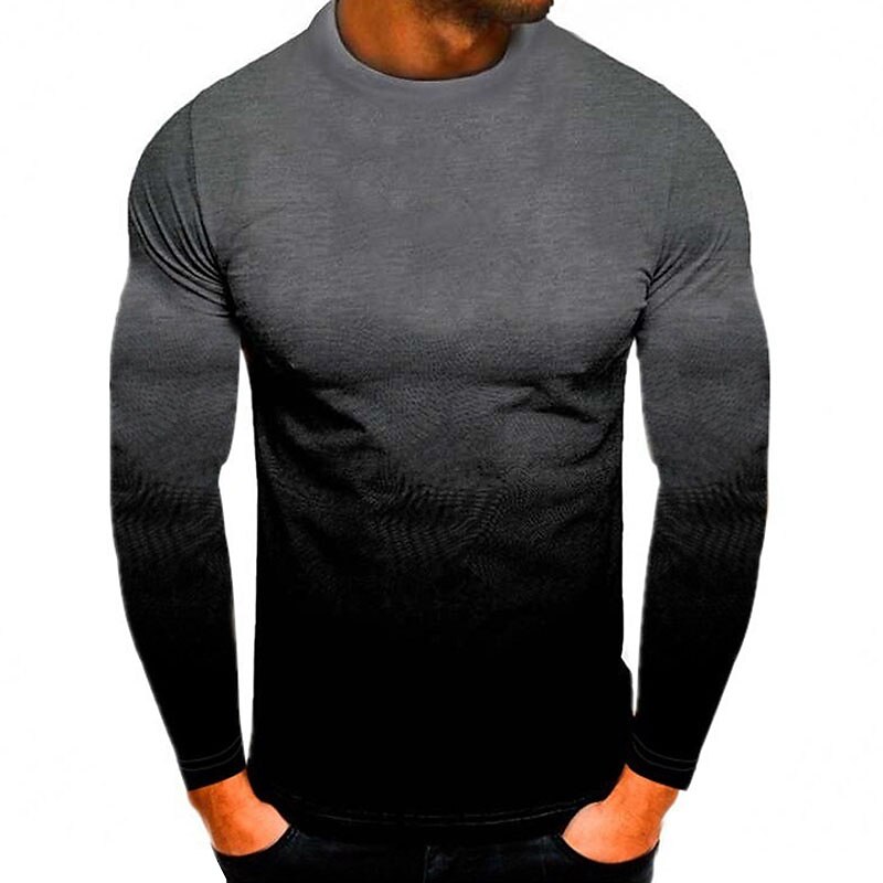 Men's T Shirt Tee Top Long Sleeve Shirt Long Sleeve Crew Neck Spring &  Fall Color Block Fashion Designer Basic Vacation Street Going out Black White Red Top Tee for Men 2025 - $13.49 –P8