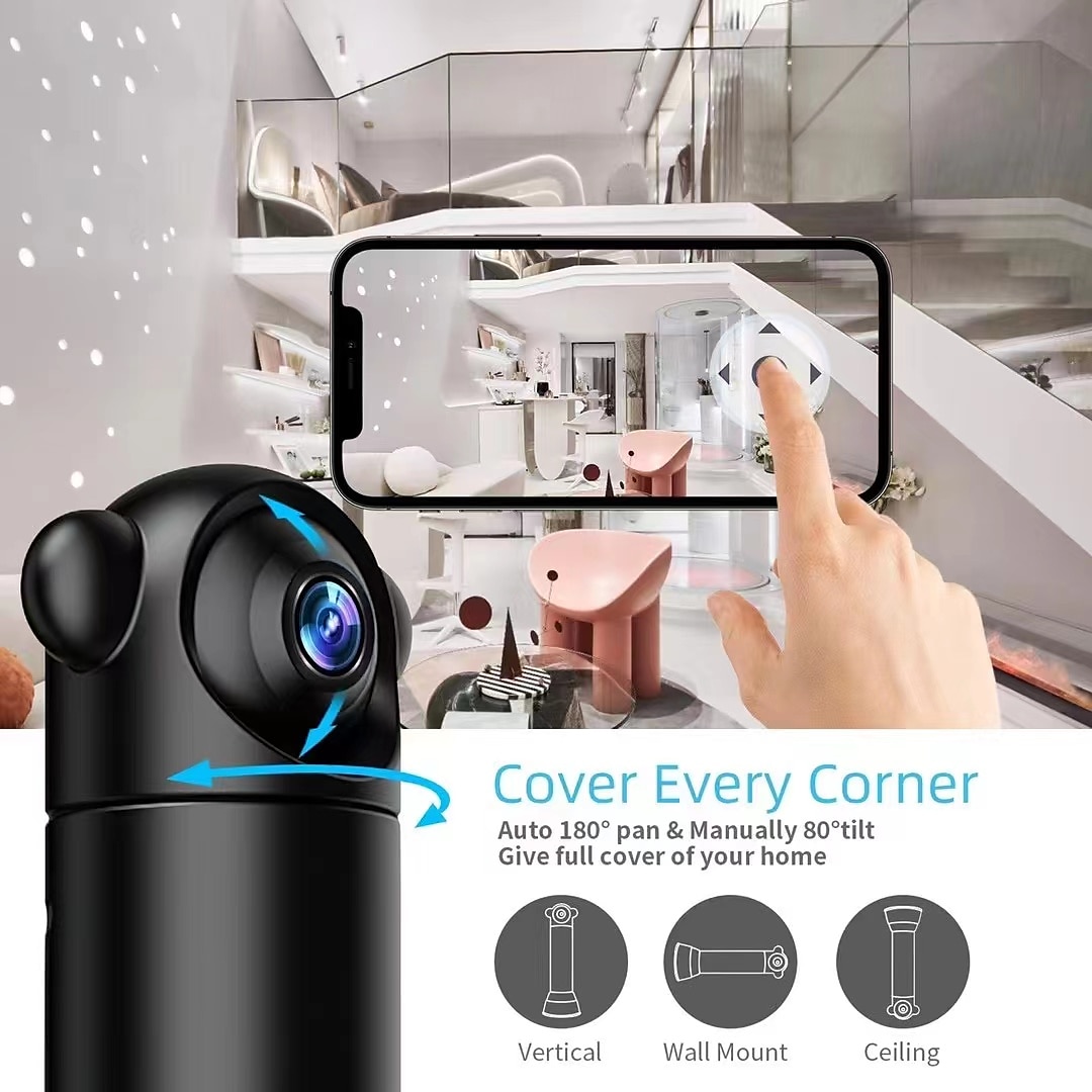 2025年 HD 1080 wifi ワイヤレスカメラ 360 度回転携帯電話リモートナイトビジョンホーム屋内モニター  コレクション – $43.99 –P4