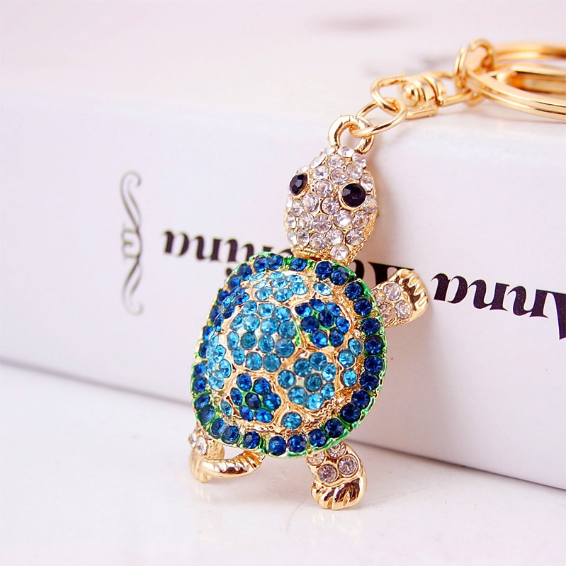 nowość rhinestone żółw breloki brelok moda zwierzęcy żółw metalowy kryształ torebka wisiorek prezent 2025 - $8.99 -P5