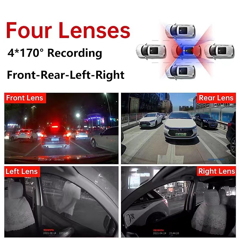 4 Channel 4*1080p Dash Camera Built-in Gps & Wifi Cpl Dual Lens 8