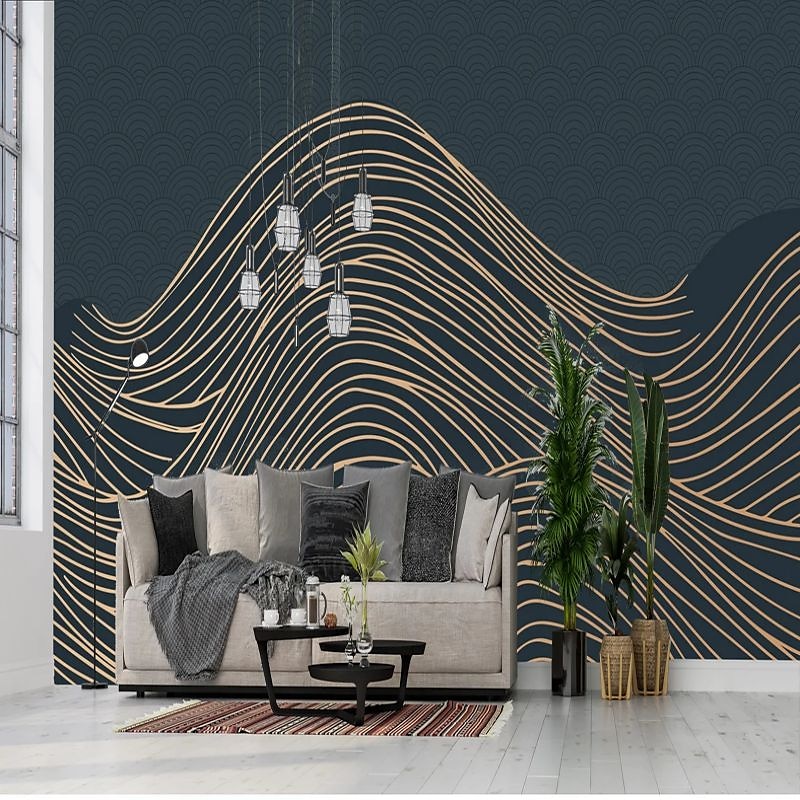 cool wallpapers 3d abstracte muurschildering behang muurschildering muurstickers bladeren abstracte schets foto geschikt voor hotel woonkamer slaapkamer art deco 2025 - $51.99 –P14