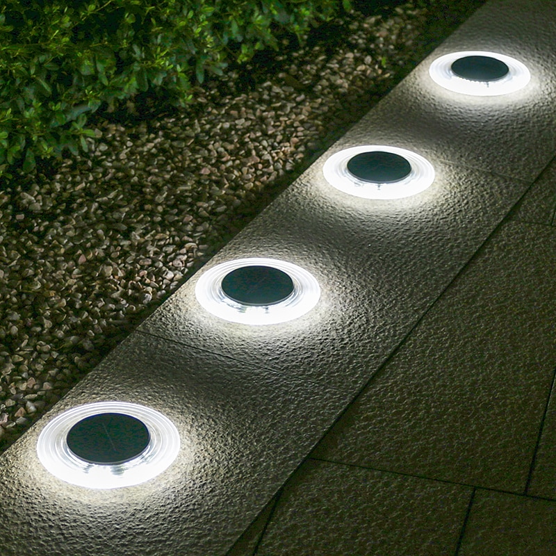 Solar-Untergrundleuchte, 28 LEDs, wasserdicht, für den Außenbereich, Rasenleuchte, Deckleuchte, in den Boden eingelassene Solar-Terrassenlampe, LED-Garten, Hof, Rasen, Gehweg, Dekor, Solar-Wandleuchte 2025 - $15.99 –P5