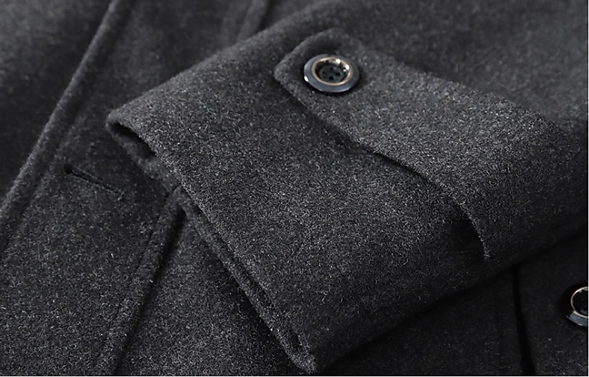 Men's Winter Coat Wool Coat Overcoat Business WorkWear Winter Wool Windproof Warm Outerwear Clothing Apparel Basic Essential Solid Colored Turndown 2025 - $58.99 –P9
