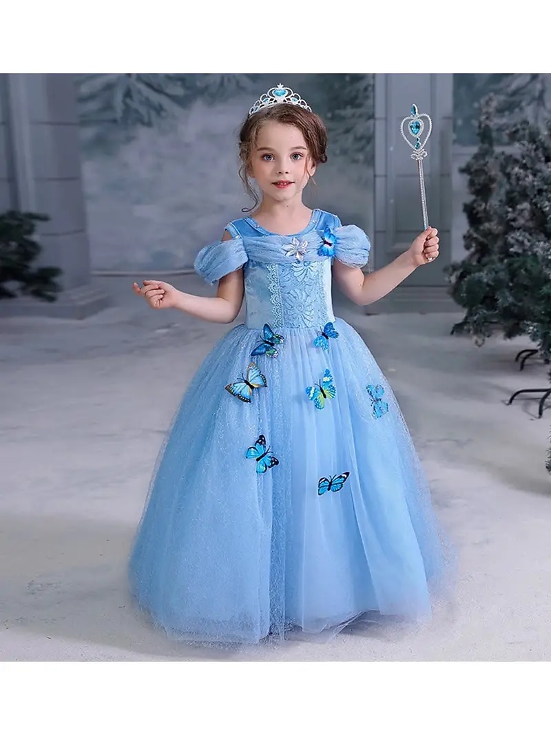 Regina delle nevi Gelido Principessa Elsa Abito da damigella Costume per festa a tema Abiti in tulle Cosplay for Ragazze Bambini Natale Carnevale Mascherata Matrimonio Ospite di nozze del 2026 a $48.99 –P7