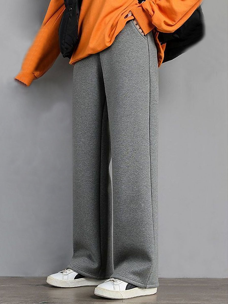 damesfleecebroek joggingbroek broek broek volledige lengte mode streetwear straat dagelijks zwart grijs m l winter 2025 - $23.99 –P10