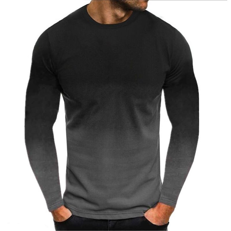 Men's T Shirt Tee Top Long Sleeve Shirt Long Sleeve Crew Neck Spring &  Fall Color Block Fashion Designer Basic Vacation Street Going out Black White Red Top Tee for Men 2025 - $13.49 –P7