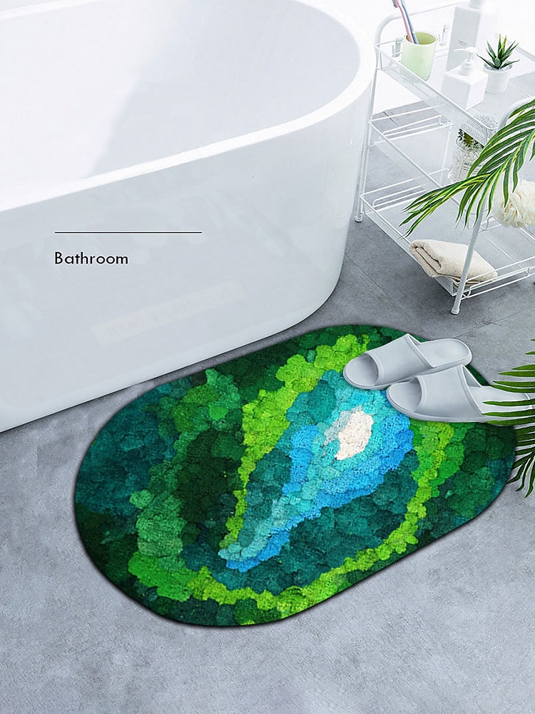 Bathroom Bath Mat Rug, Diatomaceous Earth Water Absorbent Rubber