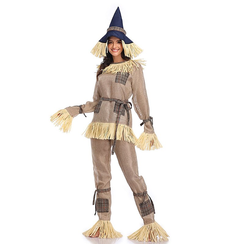 Couples Scarecrow Cosplay Costume Halloween Group Couples Costumes Unisex Movie Cosplay Cosplay Halloween Gray Top Pants Hat Halloween Carnival Masquerade 2025 - $83.99 –P9