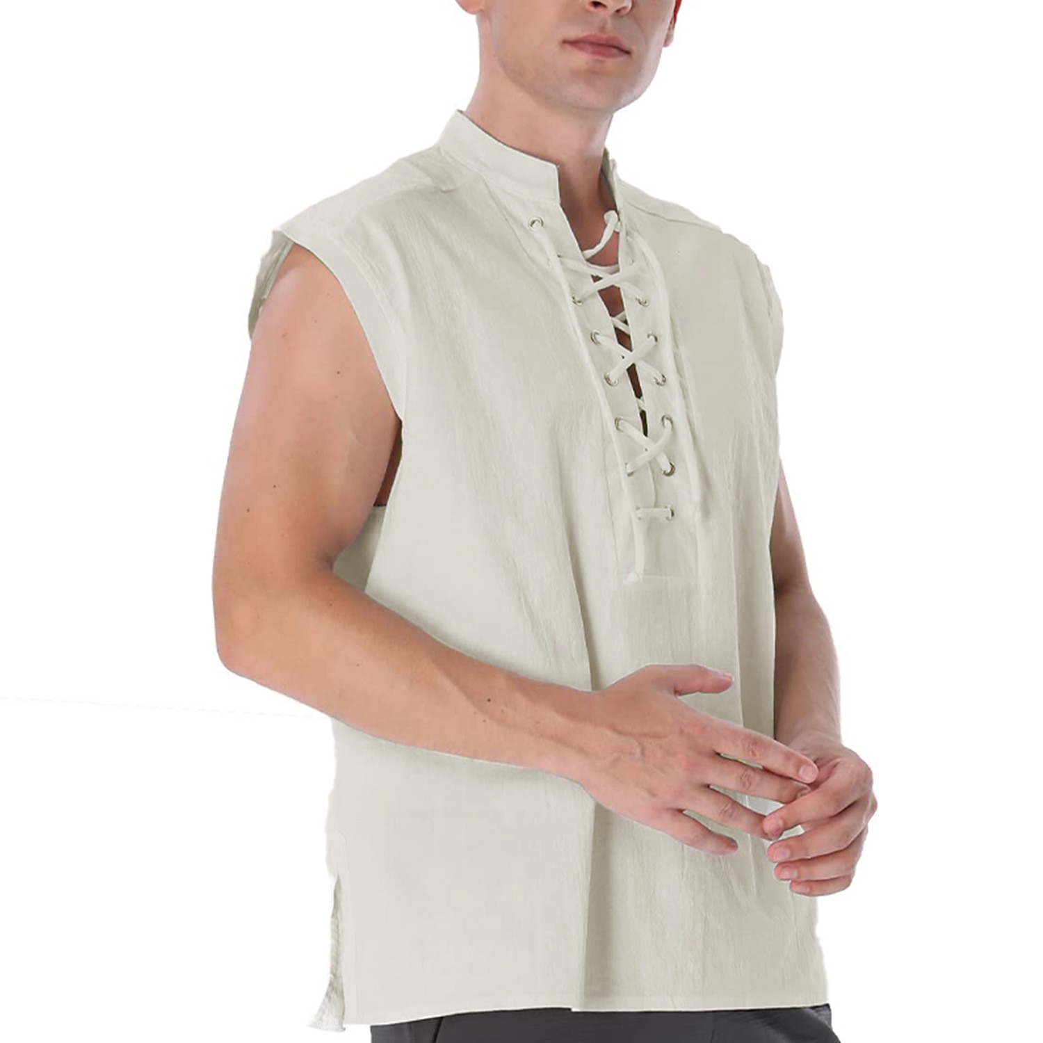 Retro / vintage Keskiaika Renessanssi Liivi T-paita Merirosvo Viikinki Naamiaispuku Miesten Merirosvo Halloween Karnevaali Naamiaiset LARP Aikuisten Pusero Kevät kesä 2026 - $25.99 –P6