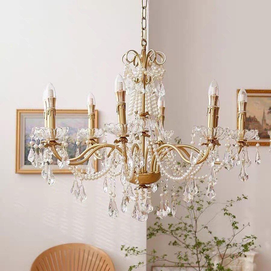lustre led plafonnier en cristal 6/8 tête k9 cristal conception unique lumières encastrées en acier inoxydable led style nordique lustres de style bougie 110-120v 220-240v de 2025 ? $859.99 –P6