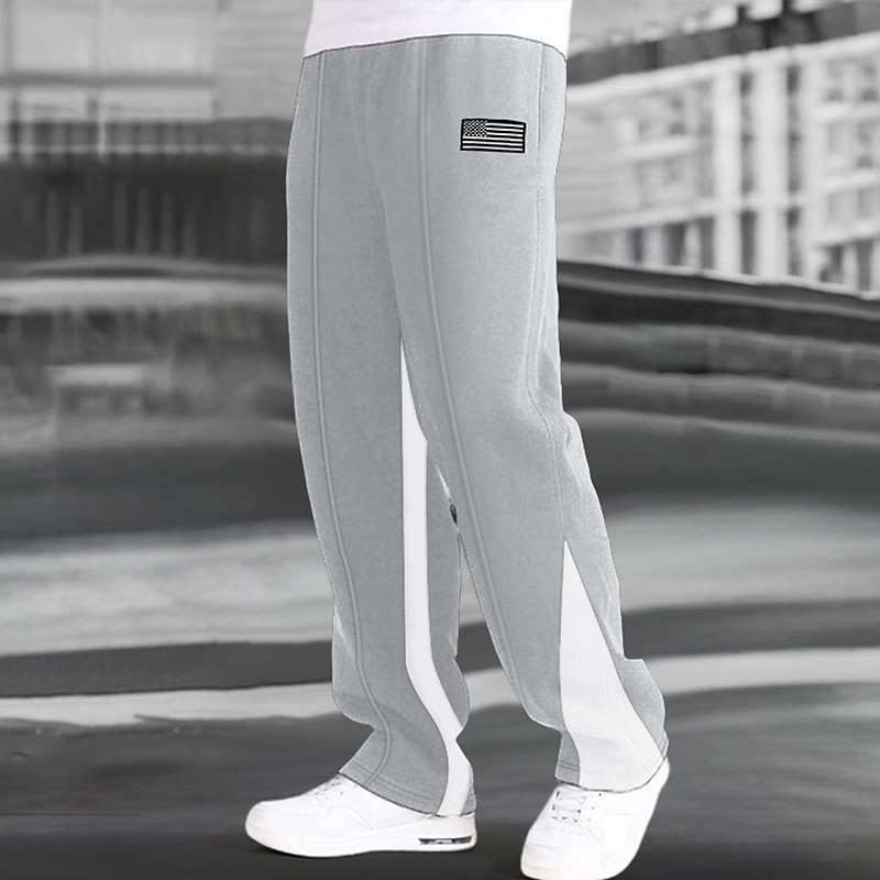 Men's Sweatpants Trousers Straight Leg Sweatpants Flared Sweatpants Pocket  Drawstring Elastic Waist Color Block Comfort Breathable Outdoor Daily Going  out Fashion Casual Black-White Black 2024 - $17.99