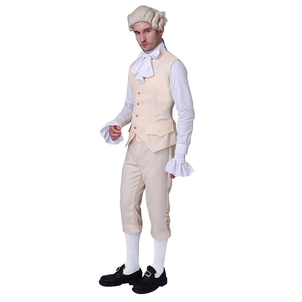 set con camicia gilet trench pantaloni parrucca coloniale 2*berretti per parrucca abito vittoriano da uomo alexander hamilto retro vintage rococò 17th secolo costume cosplay halloween masquerade del 2025 a $151.99 –P9