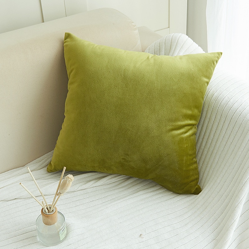 dekoracyjne poduszki do rzucania aksamitna rzuć poszewka na poduszkę jednokolorowe do sypialni salon sofa kanapa krzesło różowy niebieski szałwia zielony fioletowy żółty spalony pomarańczowy 2025 - $7.99 –P17