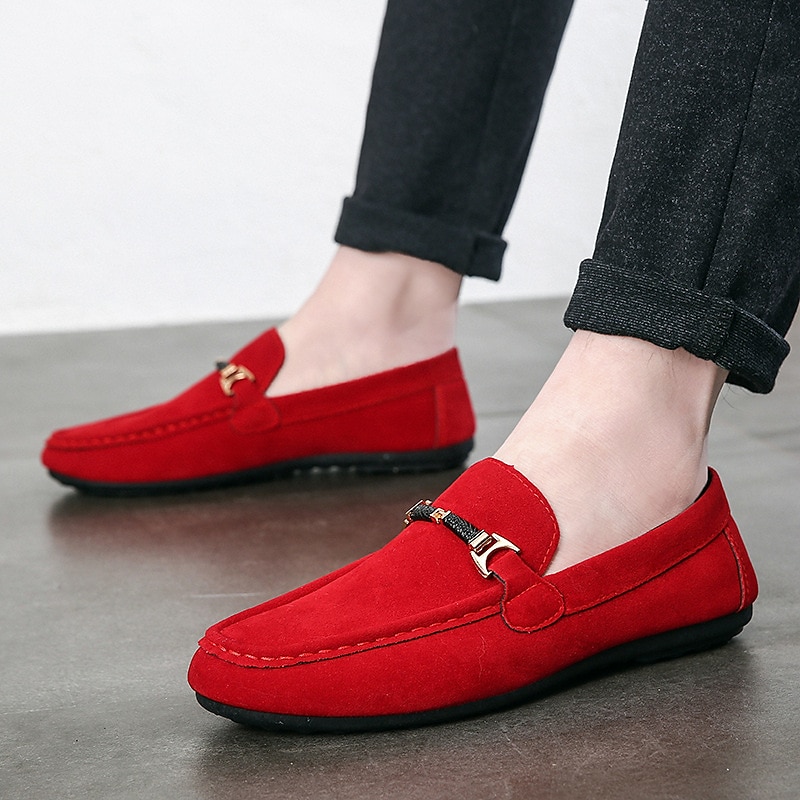 Męskie Mokasyny i buty wsuwane Komfortowe buty Spacery Zabytkowe Codzienny Na zewnątrz Codzienny Skóra Ciepłe Wzrost Zwiększenie Wygodny Sznurowane Czarny Czerwony Zima 2025 - $32.99 –P3