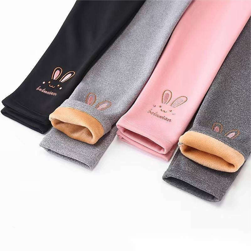 Dzieci Dla dziewczynek Legginsy z podszewką z polaru Jednokolorowe Aktywny Szkoła Bawełna 7-13 lat Wiosna Czarny Rumiany róż Jasnoszary 2025 - $7.99 –P6