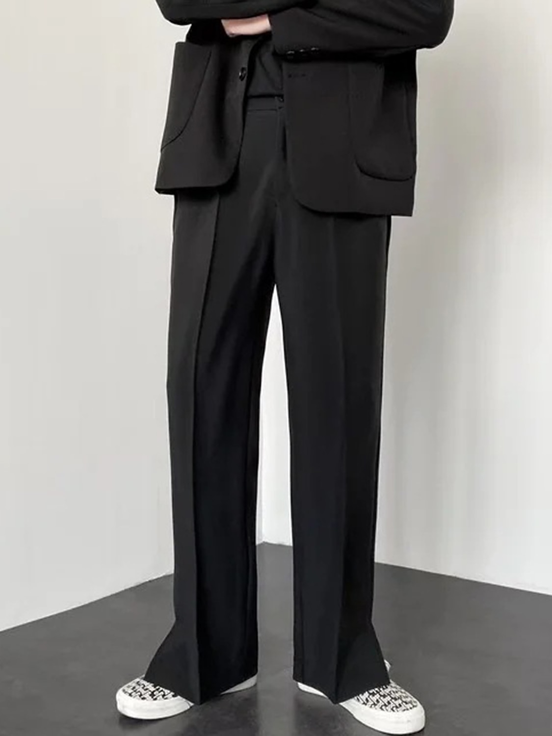 Pánské Oblekové Kalhoty Oblek Kalhoty Kapsy Elastický pas Bez vzoru Pohodlné Prodyšné Venkovní Denní Jdeme ven Módní Na běžné nošení Černá Vodní modrá 2026 - $30.99 –P13