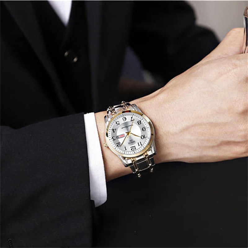 Ceasuri de lux pentru bărbați cu lumină impermeabile din oțel inoxidabil ceas cu cuarț dată calendar ceas de afaceri Relogio Masculino 2026 - $20.99 –P10