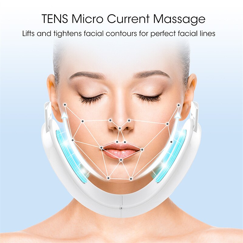 New EMS Face Lifting Machine Double Chin Remover Face Slimmer V - Face Lift Skin Tightening Device Facial Vibration Massagers 2025 - $35.99 –P2