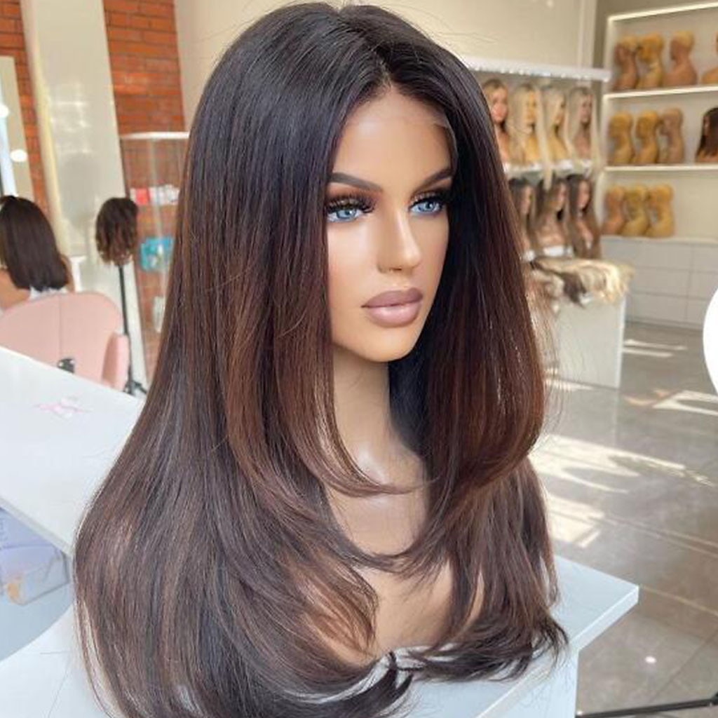 Peluca Cabello humano remy Cierre 4x13 Cabello Brasileño Recto Múltiples colores Parte libre Mujer Densidad 130% 150% con pelo de bebe Cabello Ombre Larga A1 Pelucas de Cabello Natural 2025 - $299.49 –P3