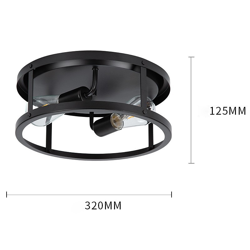 infälld taklampa, bondgårdsarmatur, taklampor målade rostskyddande svart för hall, entré, tvättstuga, etc 110-240v 2026 - $100.99 –P4