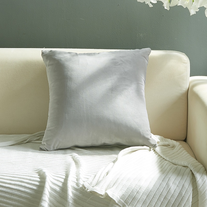 dekoracyjne poduszki do rzucania aksamitna rzuć poszewka na poduszkę jednokolorowe do sypialni salon sofa kanapa krzesło różowy niebieski szałwia zielony fioletowy żółty spalony pomarańczowy 2025 - $7.99 –P11