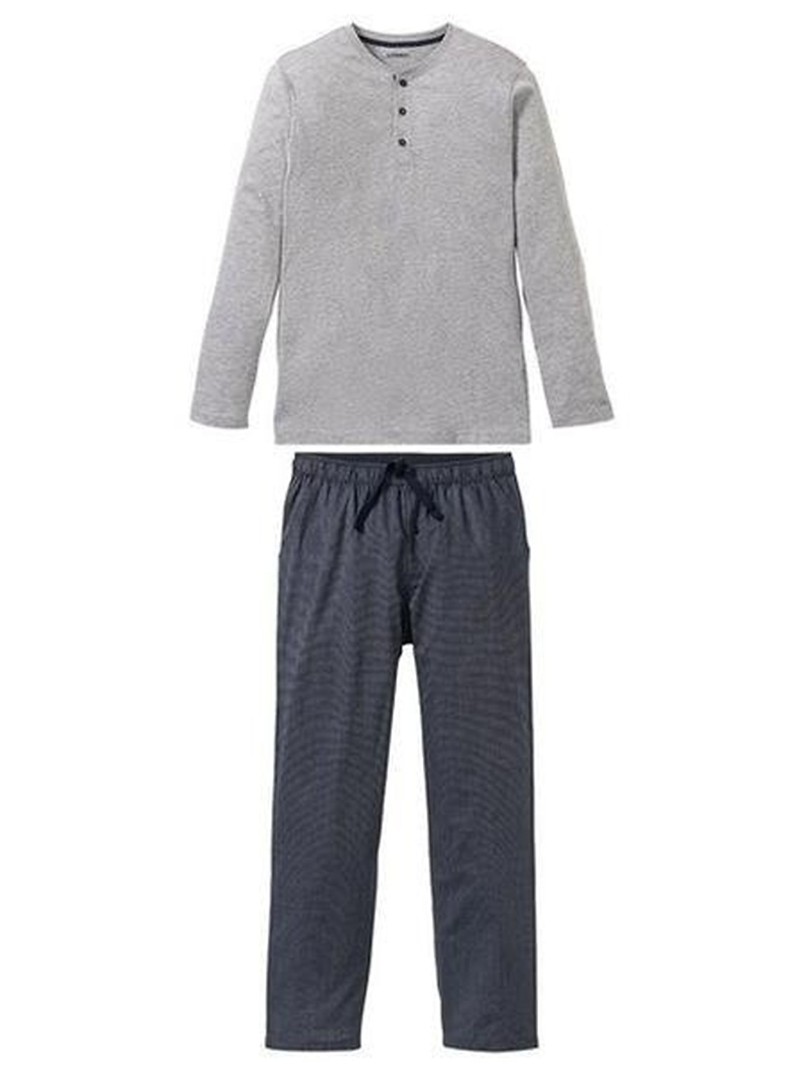 Per uomo loungewear Pigiami Set pigiama Top e pantalone del pigiama 2 pezzi Liscio Moda Informale Comoda Interni Giornaliero Misto cotone Comfort Henley Manica lunga maglietta Pantalone A cordoncino del 2026 a $41.99 –P3