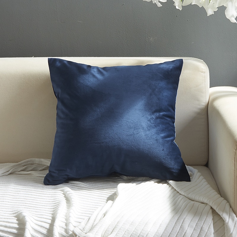dekoracyjne poduszki do rzucania aksamitna rzuć poszewka na poduszkę jednokolorowe do sypialni salon sofa kanapa krzesło różowy niebieski szałwia zielony fioletowy żółty spalony pomarańczowy 2025 - $7.99 –P6